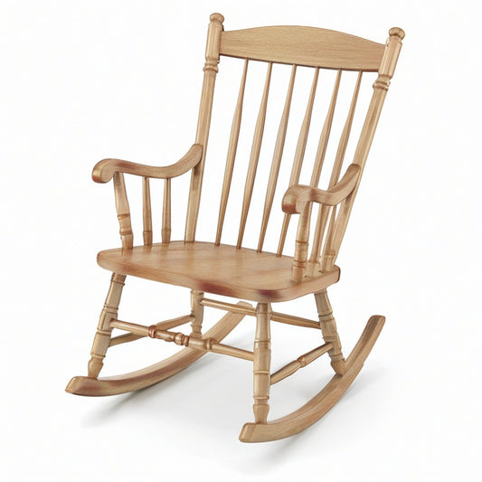 Schaukelstuhl aus Holz mit Armlehnen, 90 × 68 × 112 cm, Natur, Landhausstil